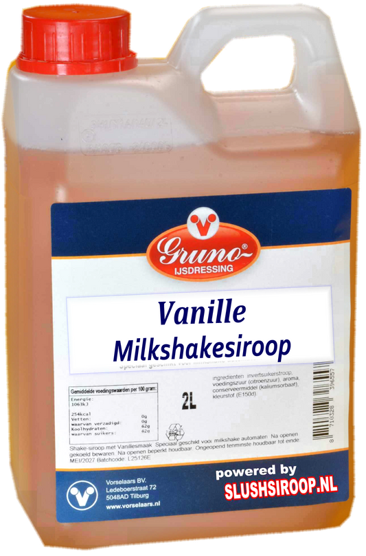 B- GRUNO - MilaNNE Milkshakesiroop VANILLE smaak, tank a, 2 liter