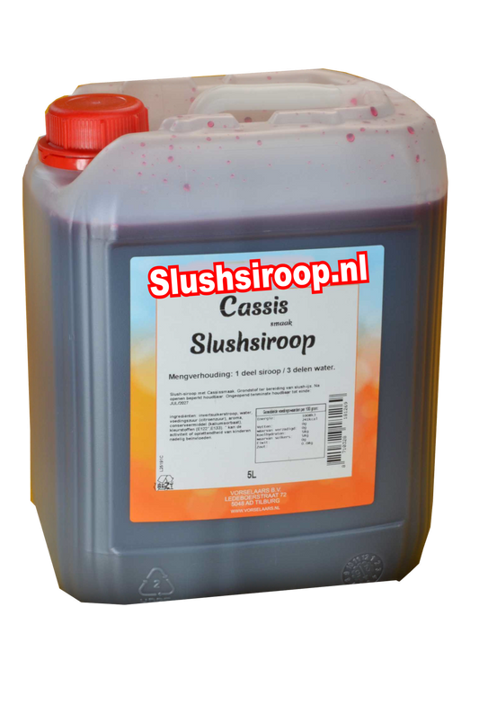 Tankje cassis slush siroop - slushsiroop.nl 5 liter
