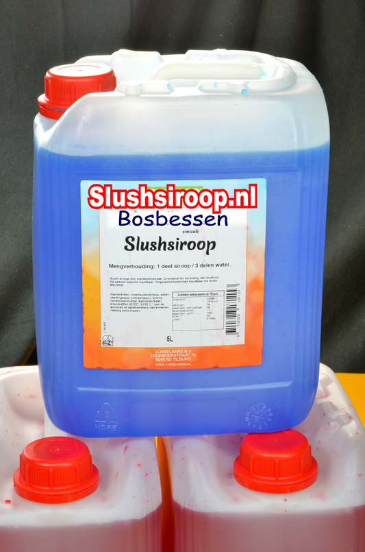 Slush Sirup HEIDELBEERE Geschmack - Tank mit 5 ltr - Vorselaars - Slushsiroop.nl - Ein eiskalter Genuss für Jung und Alt.